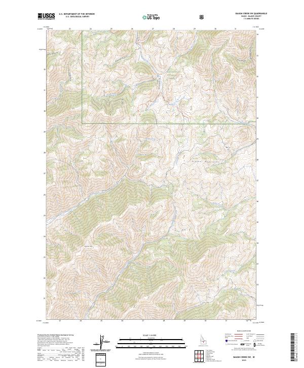 Baugh Creek SW topographic map thumbnail