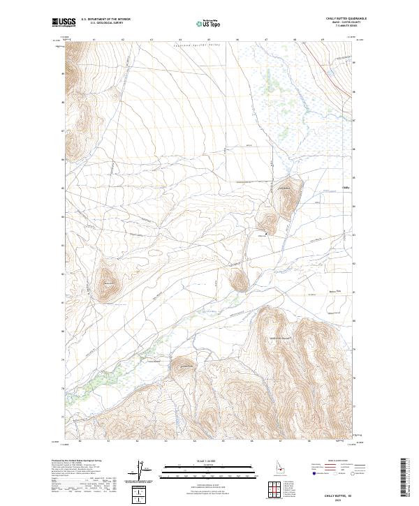 Chilly Buttes topographic map thumbnail