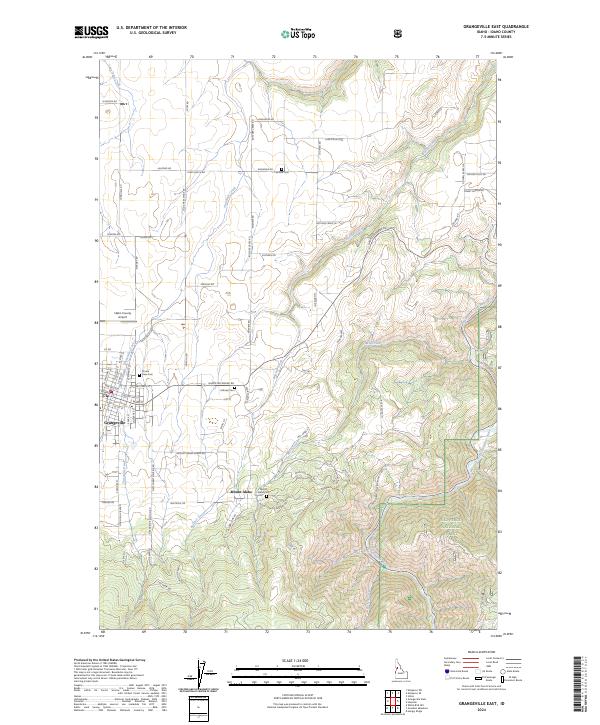 Grangeville East topographic map thumbnail