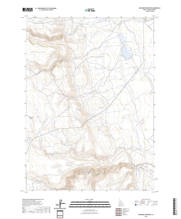 Grasmere Reservoir topographic map thumbnail