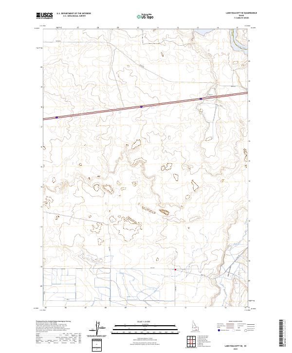Lake Walcott SE topographic map thumbnail