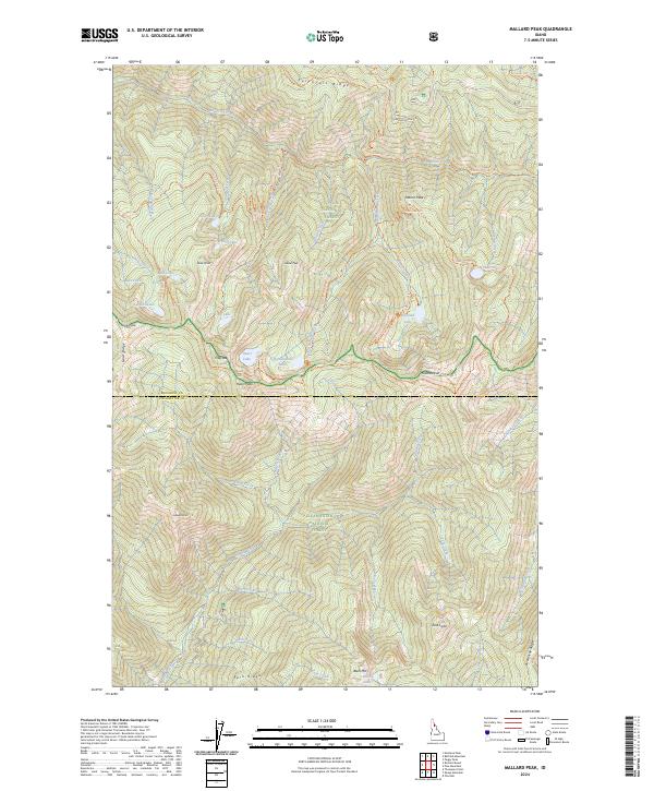 Mallard Peak topographic map thumbnail