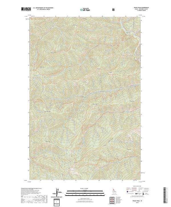 Peggy Peak topographic map thumbnail