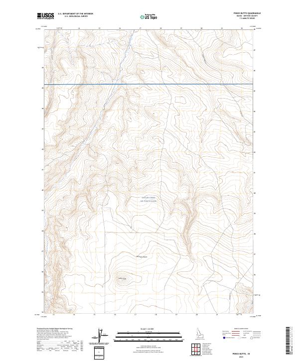 Pence Butte topographic map thumbnail
