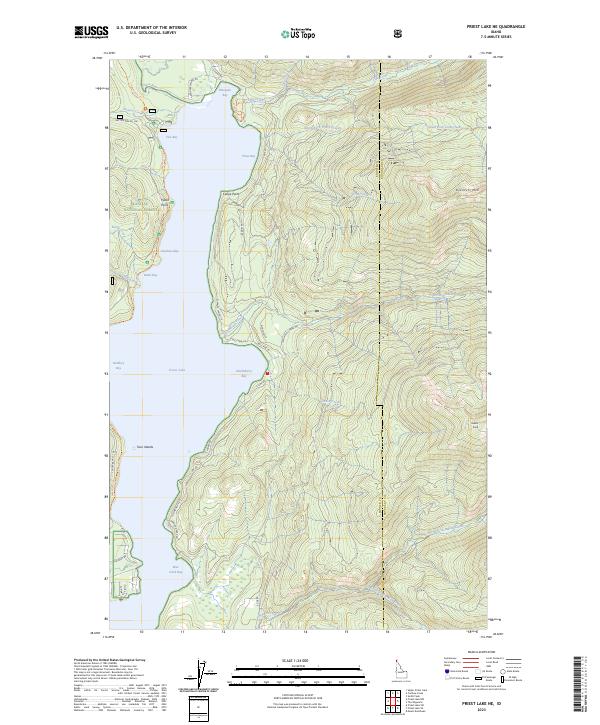Priest Lake NE 2023 topographic map thumbnail