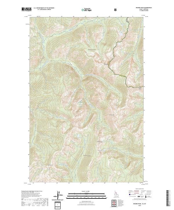Rhodes Peak topographic map thumbnail