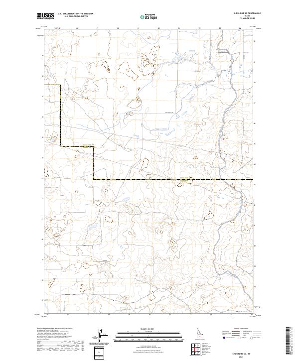 Shoshone SE topographic map thumbnail
