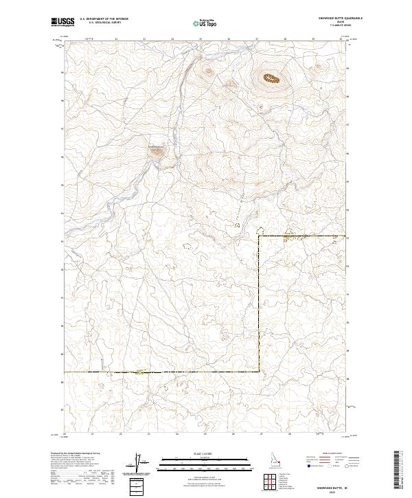 Snowshoe Butte topographic map thumbnail