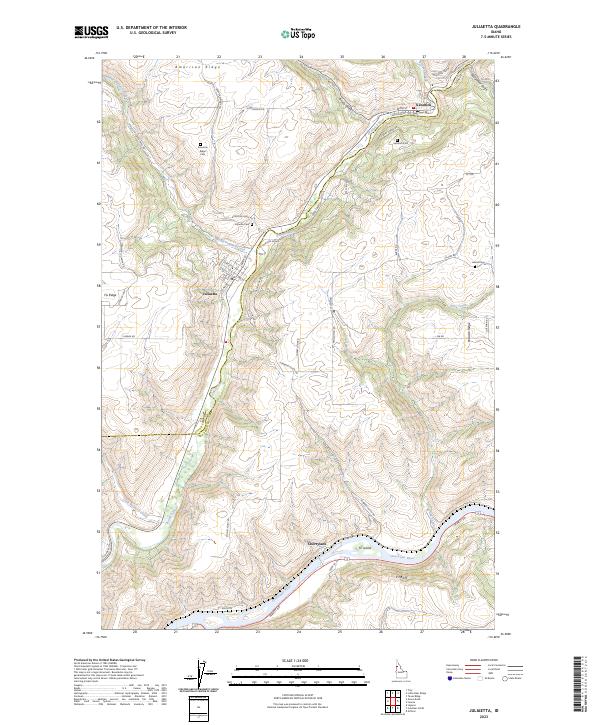 Juliaetta 2023 topographic map thumbnail