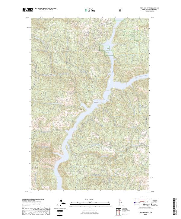 Township Butte topographic map thumbnail
