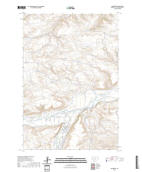 Absarokee topographic map thumbnail