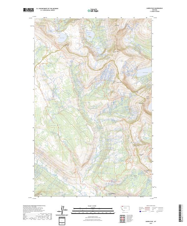 Ahern Pass topographic map thumbnail