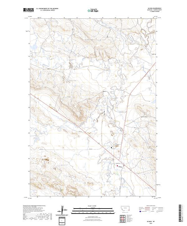 Alzada topographic map thumbnail