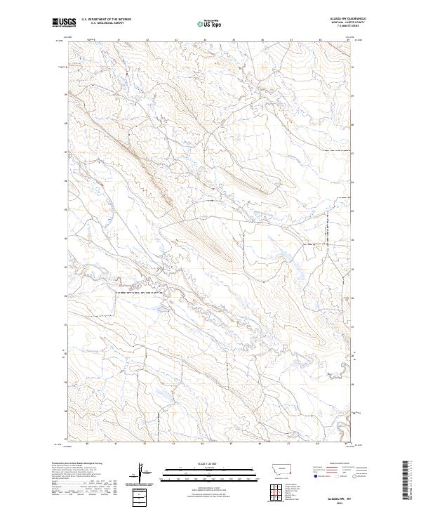 Alzada NW topographic map thumbnail