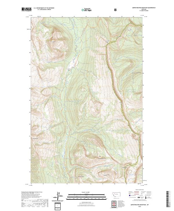 Amphitheatre Mountain topographic map thumbnail