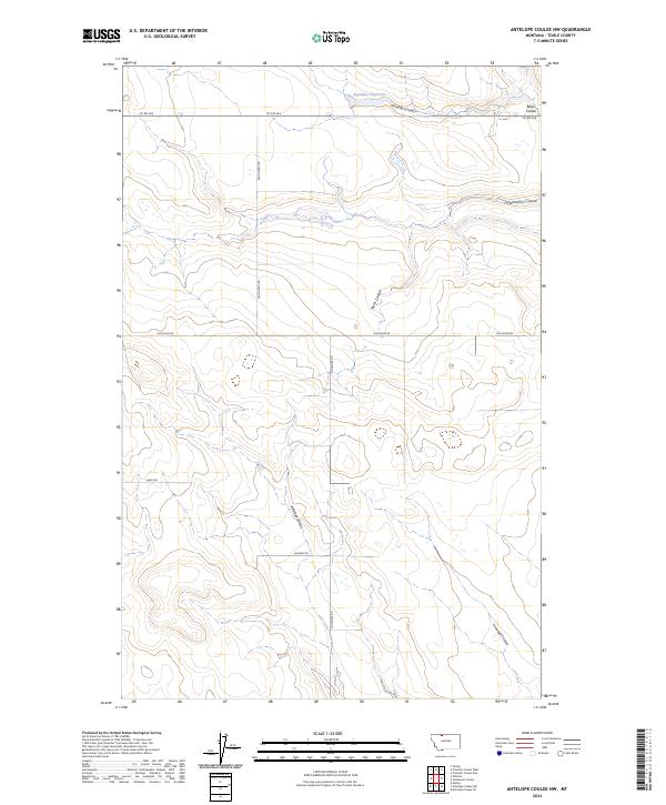 Antelope Coulee NW topographic map thumbnail