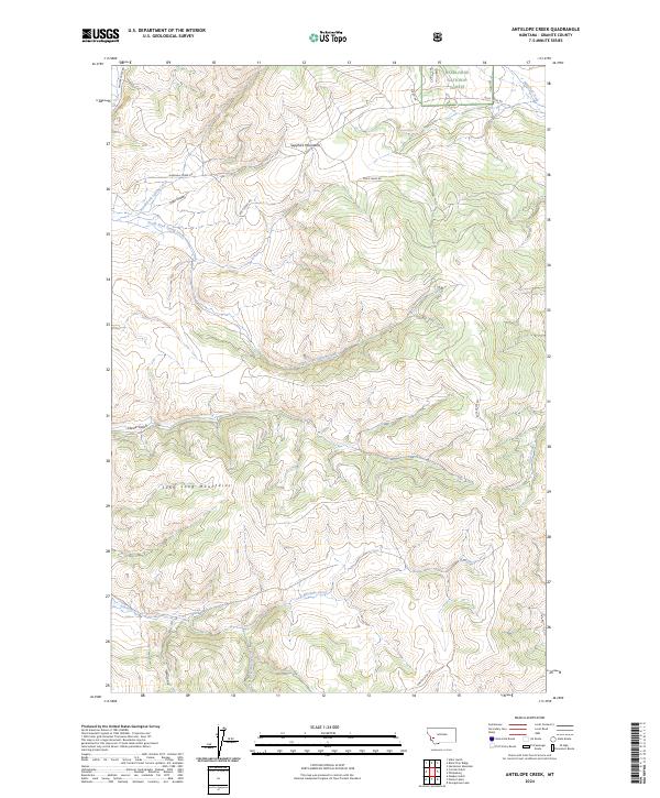 Antelope Creek topographic map thumbnail
