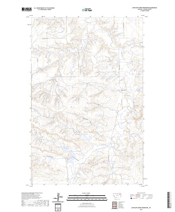 Antelope Creek Reservoir topographic map thumbnail