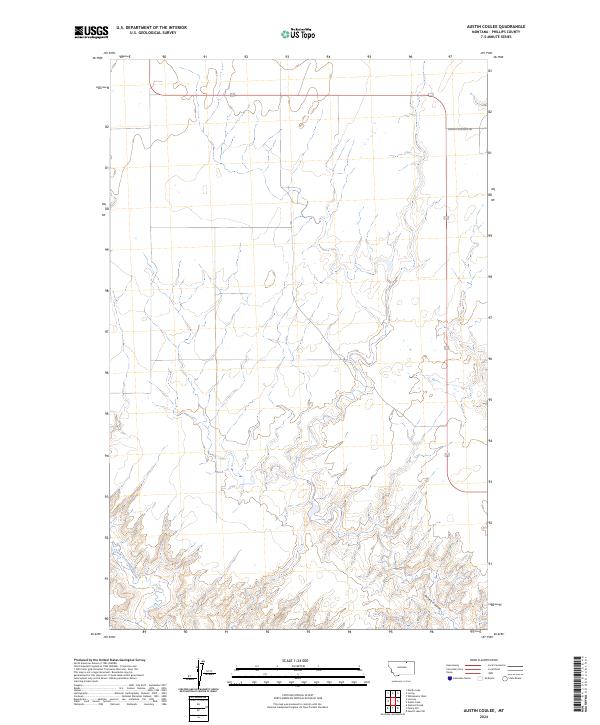 Austin Coulee topographic map thumbnail
