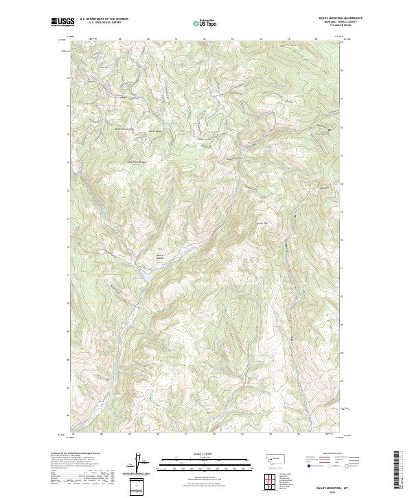 Bailey Mountain topographic map thumbnail