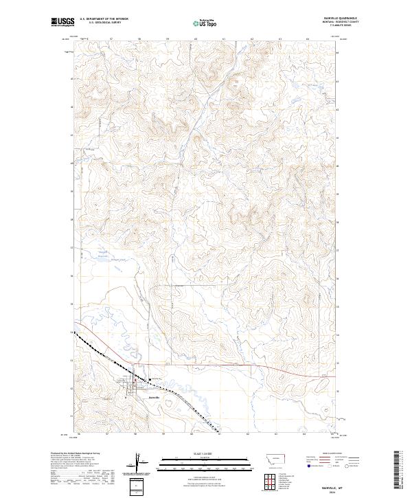 Bainville topographic map thumbnail