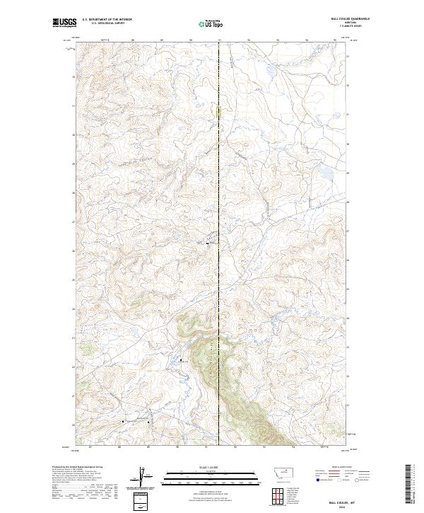 Ball Coulee topographic map thumbnail