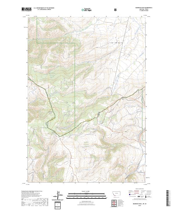 Bannock Pass topographic map thumbnail