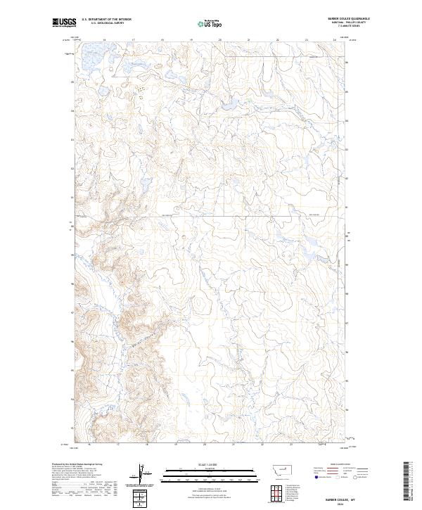 Barber Coulee topographic map thumbnail
