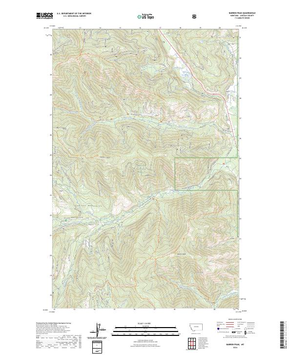 Barren Peak topographic map thumbnail