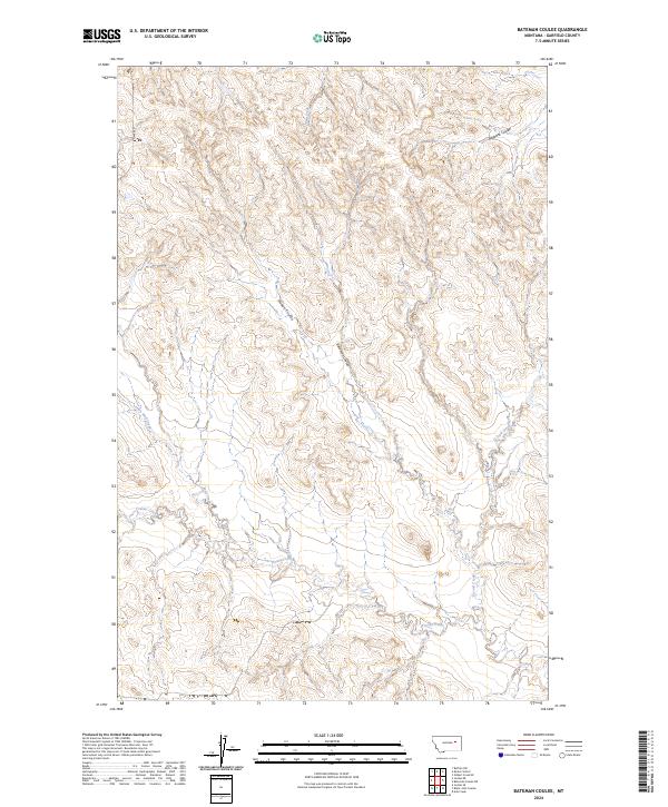 Bateman Coulee topographic map thumbnail