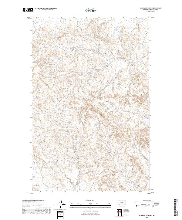 Bateman Coulee NE topographic map thumbnail