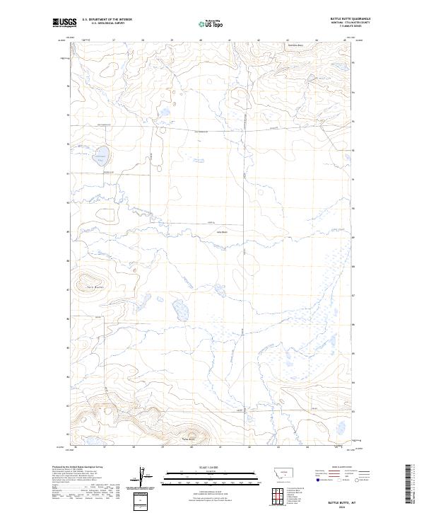 Battle Butte topographic map thumbnail