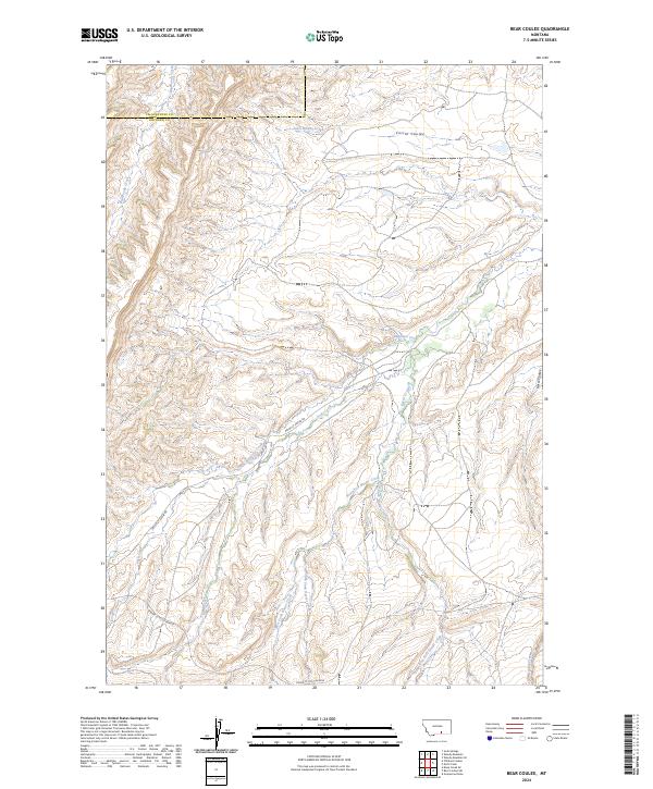 Bear Coulee topographic map thumbnail