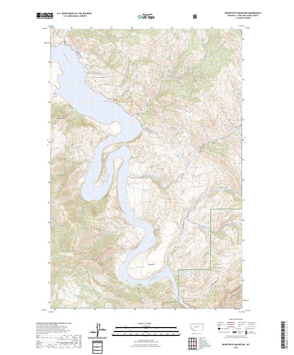 Beartooth Mountain topographic map thumbnail