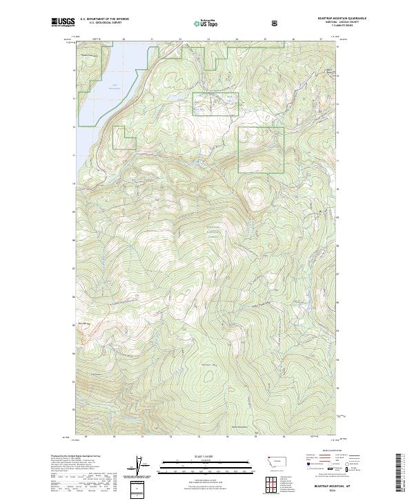 Beartrap Mountain topographic map thumbnail