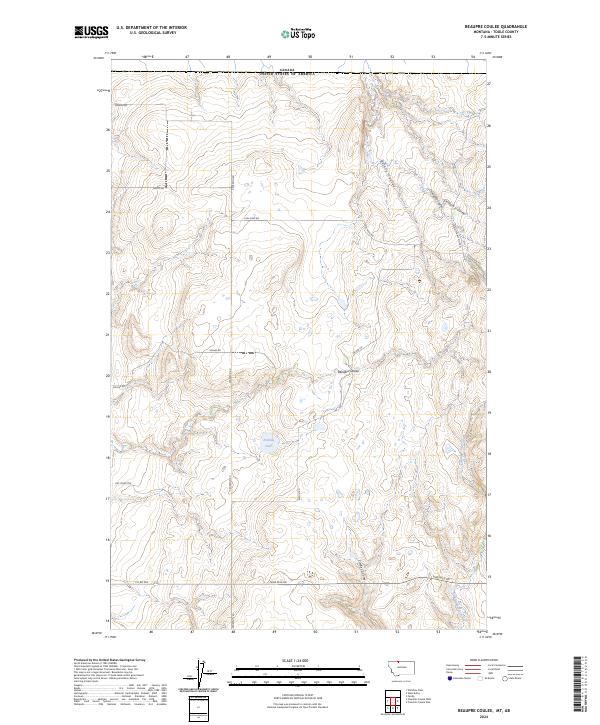 Beaupre Coulee topographic map thumbnail