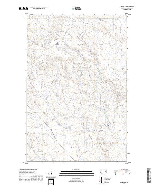 Becker Dam topographic map thumbnail
