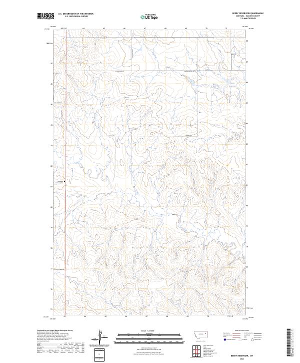 Beery Reservoir topographic map thumbnail
