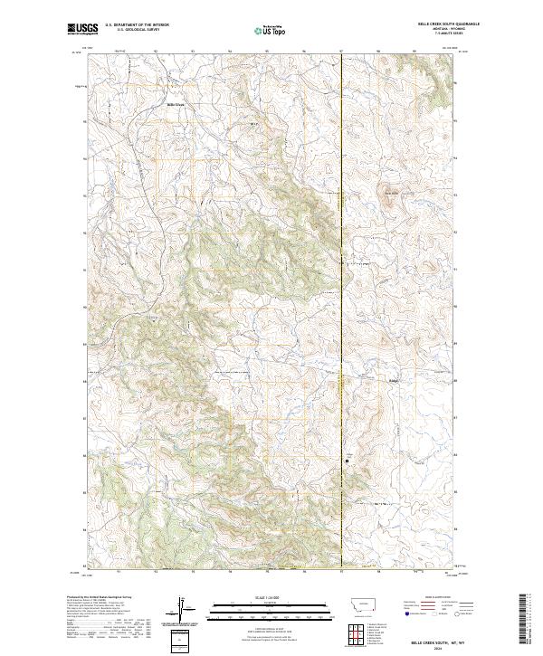 Belle Creek South topographic map thumbnail