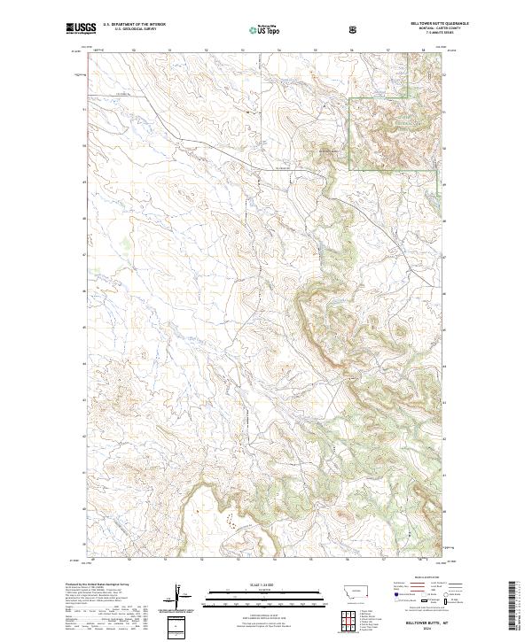 Belltower Butte topographic map thumbnail