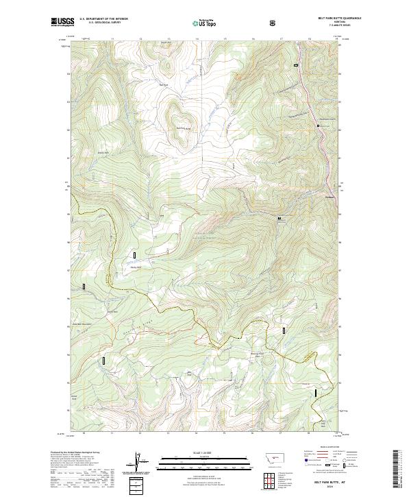 Belt Park Butte topographic map thumbnail