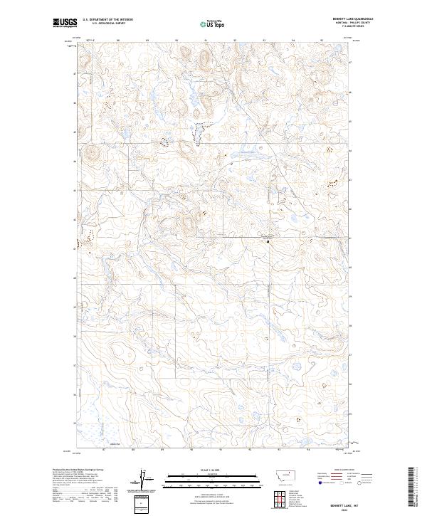 Bennett Lake topographic map thumbnail