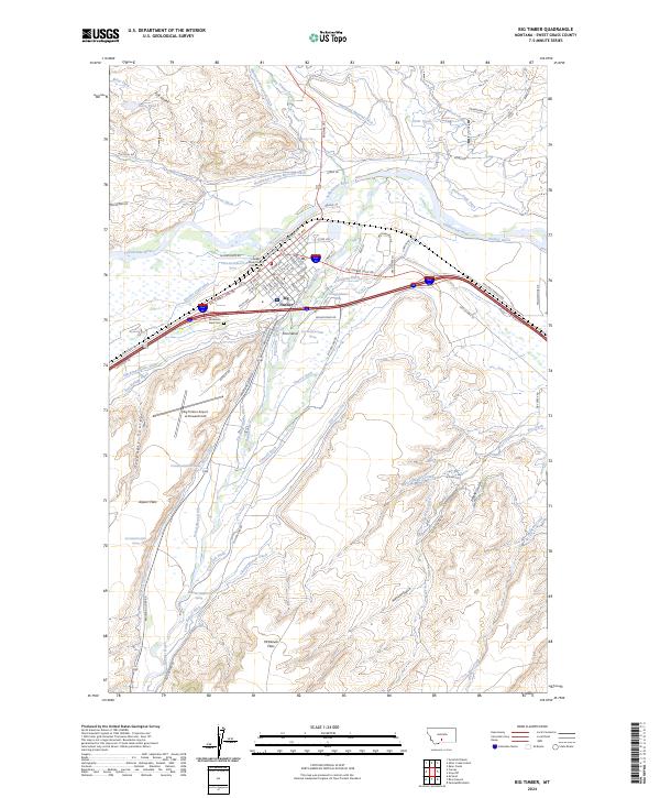 Big Timber topographic map thumbnail