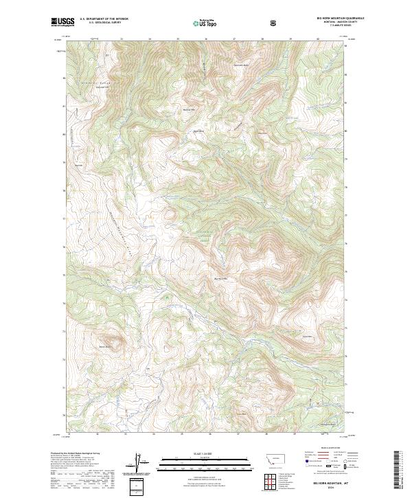 Big Horn Mountain topographic map thumbnail