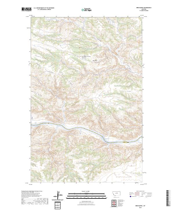 Bird Rapids topographic map thumbnail