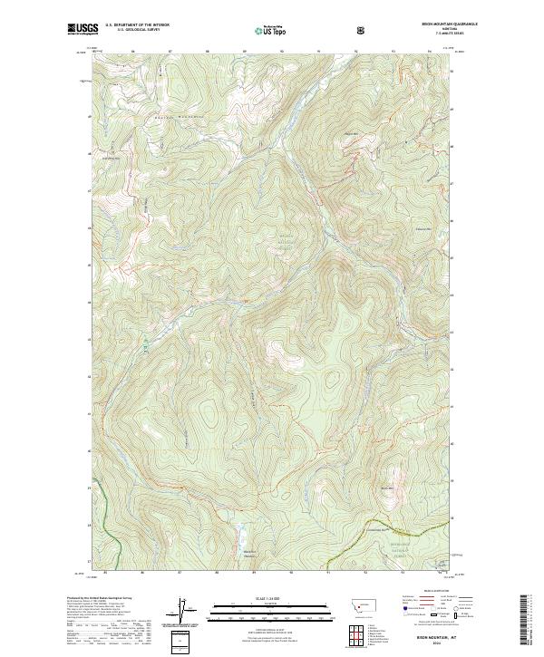Bison Mountain topographic map thumbnail