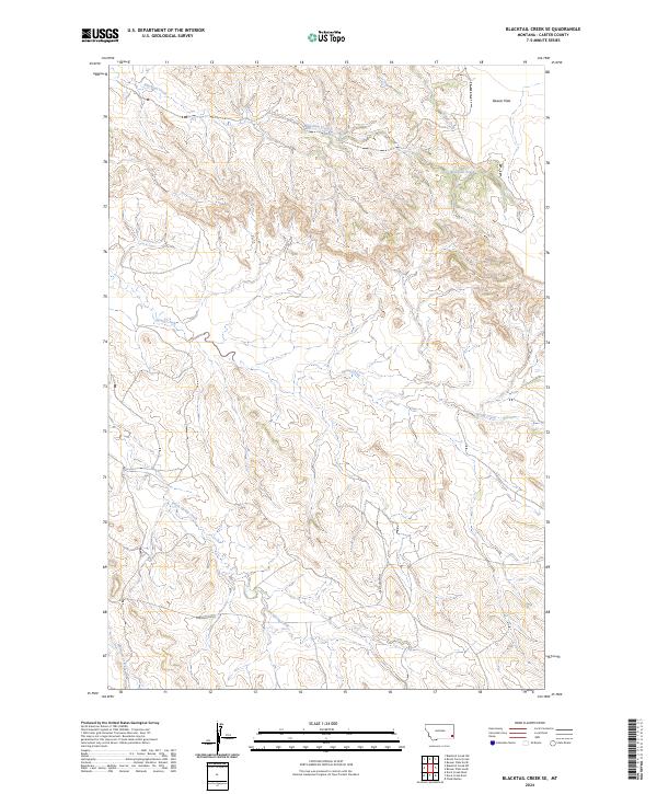Blacktail Creek SE topographic map thumbnail