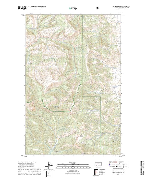 Blowout Mountain topographic map thumbnail