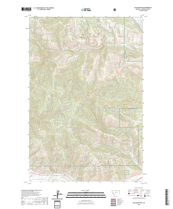Blue Mountain topographic map thumbnail