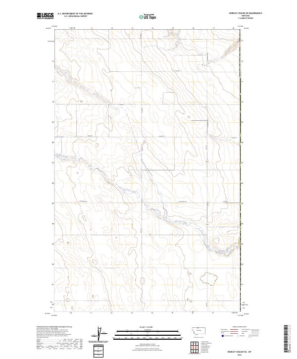 Bobcat Coulee SE topographic map thumbnail